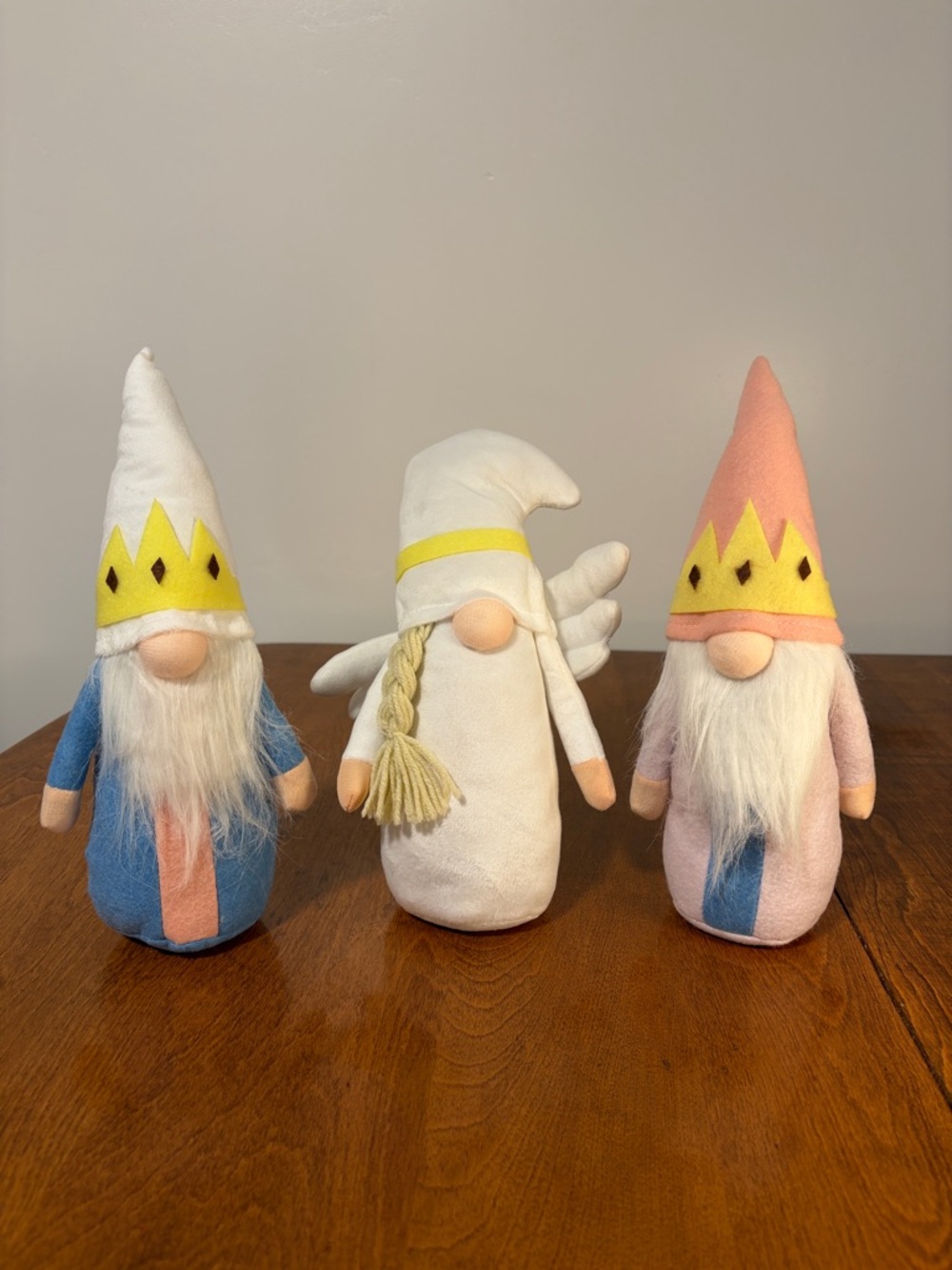 Set of 3 Nordic Gnome Plush Decor Cottagecore Pastel Spring
